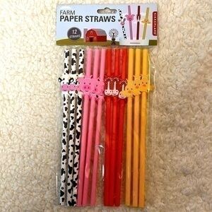 ☀️2/$14☀️Kikkerland "Farm" Paper Straws